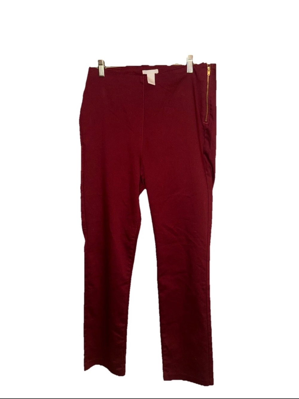 H&M Divided Maroon Super Skinny High Waist Side-Zip Pants - Size 12 Women’s